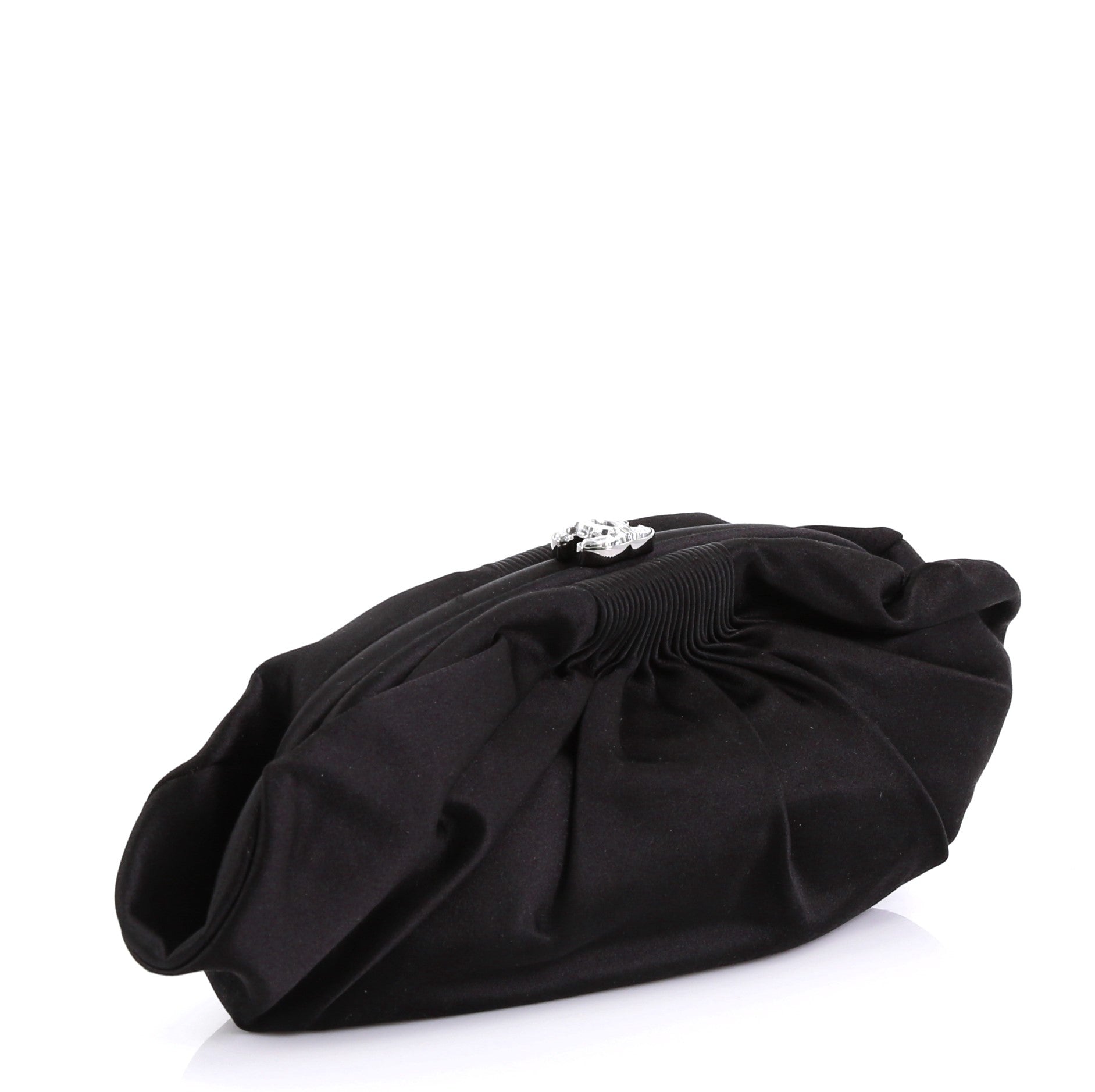 CC Frame Clutch Pleated Satin