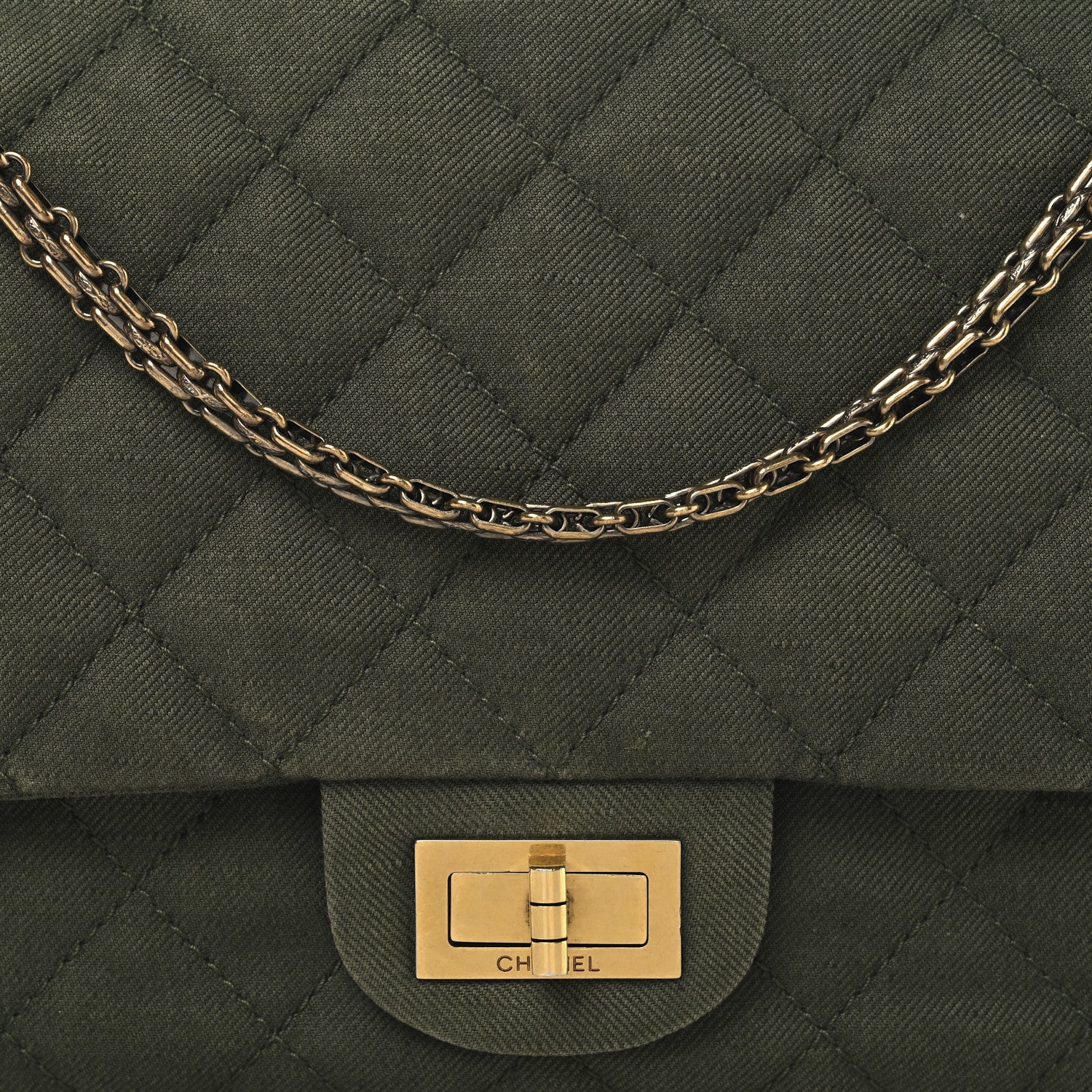 Canvas Quilted 2.55 Reissue 227 Flap Green