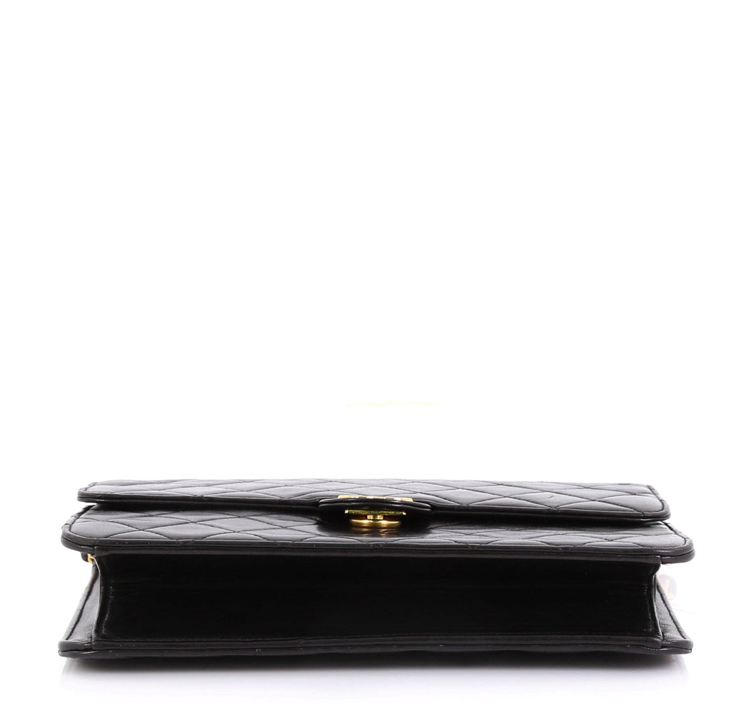 Vintage Clutch with Chain Quilted Leather Small