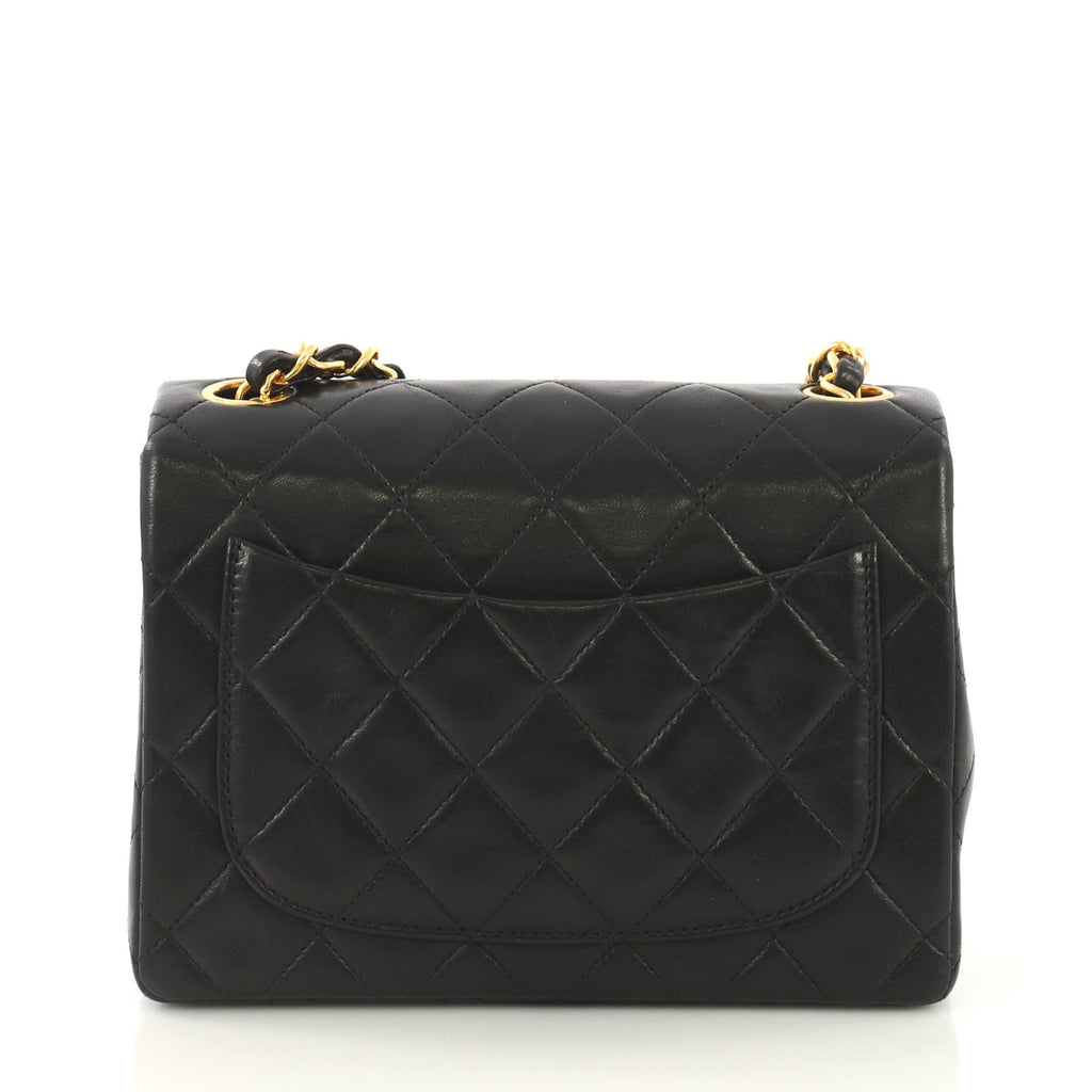 Vintage Square Classic Single Flap Bag Quilted Lambskin Mini