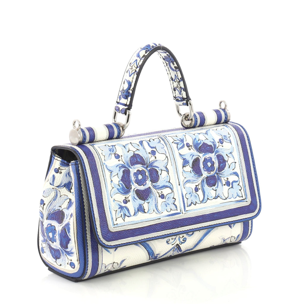 Sicily Wallet on Chain Printed Leather Mini