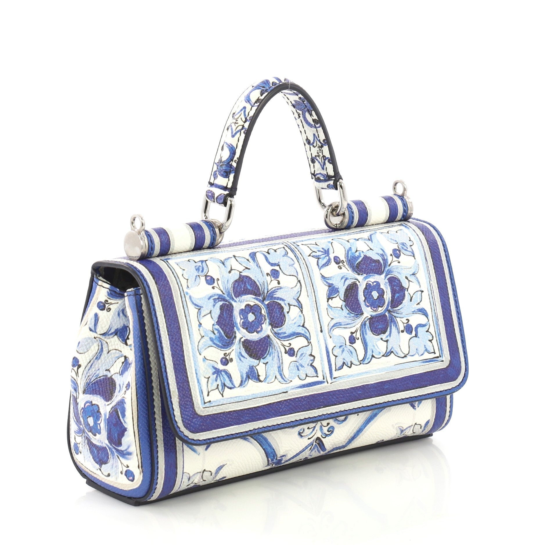 Sicily Wallet on Chain Printed Leather Mini