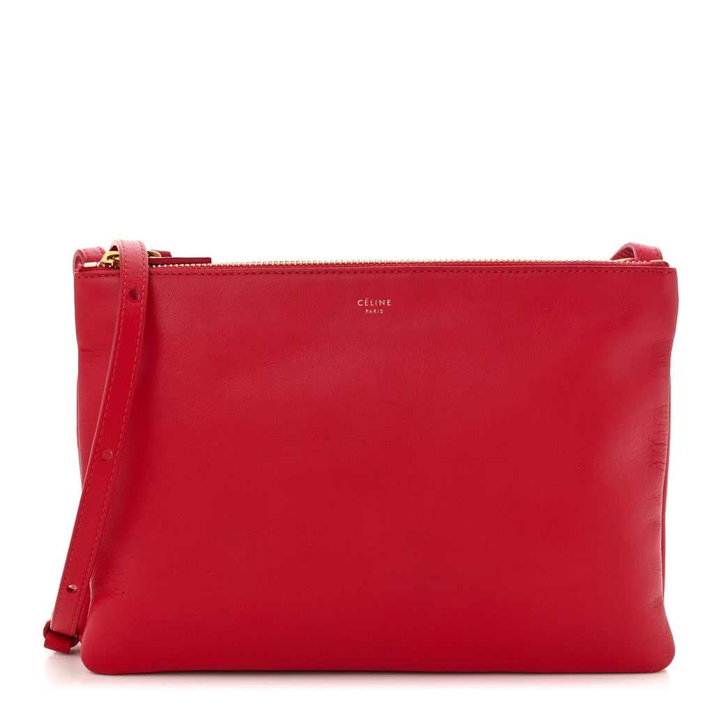 Lambskin Large Trio Crossbody Bag Red