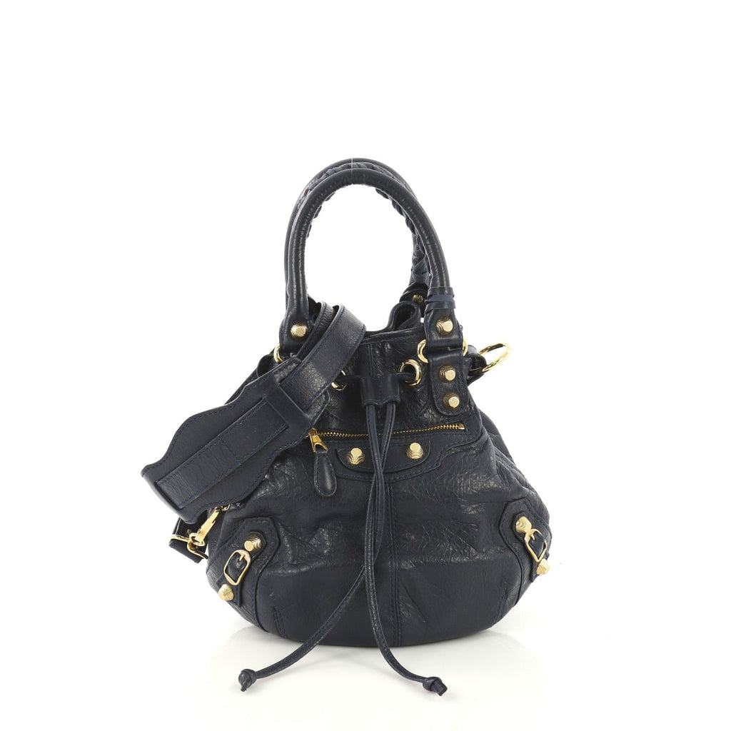 Pom Pon Giant Studs Bag Leather Mini