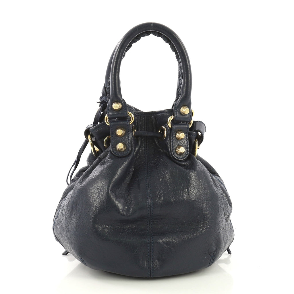 Pom Pon Giant Studs Bag Leather Mini