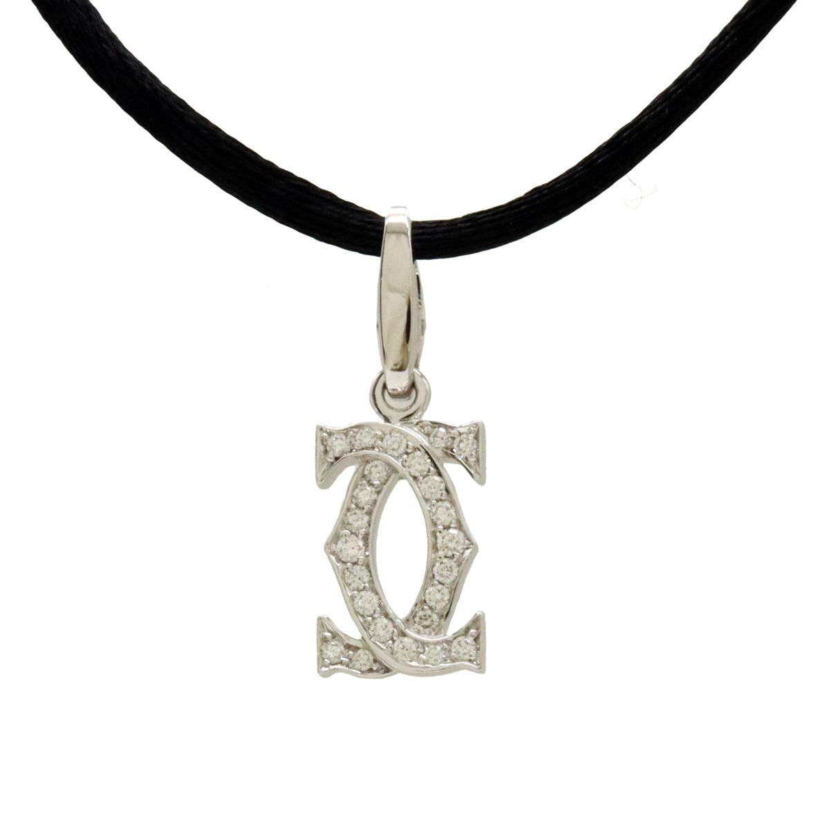 Cartier Diamond Silk Cord 2C Motif Necklace