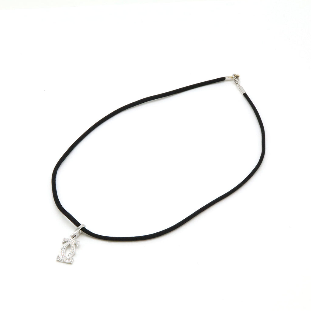 Cartier Diamond Silk Cord 2C Motif Necklace