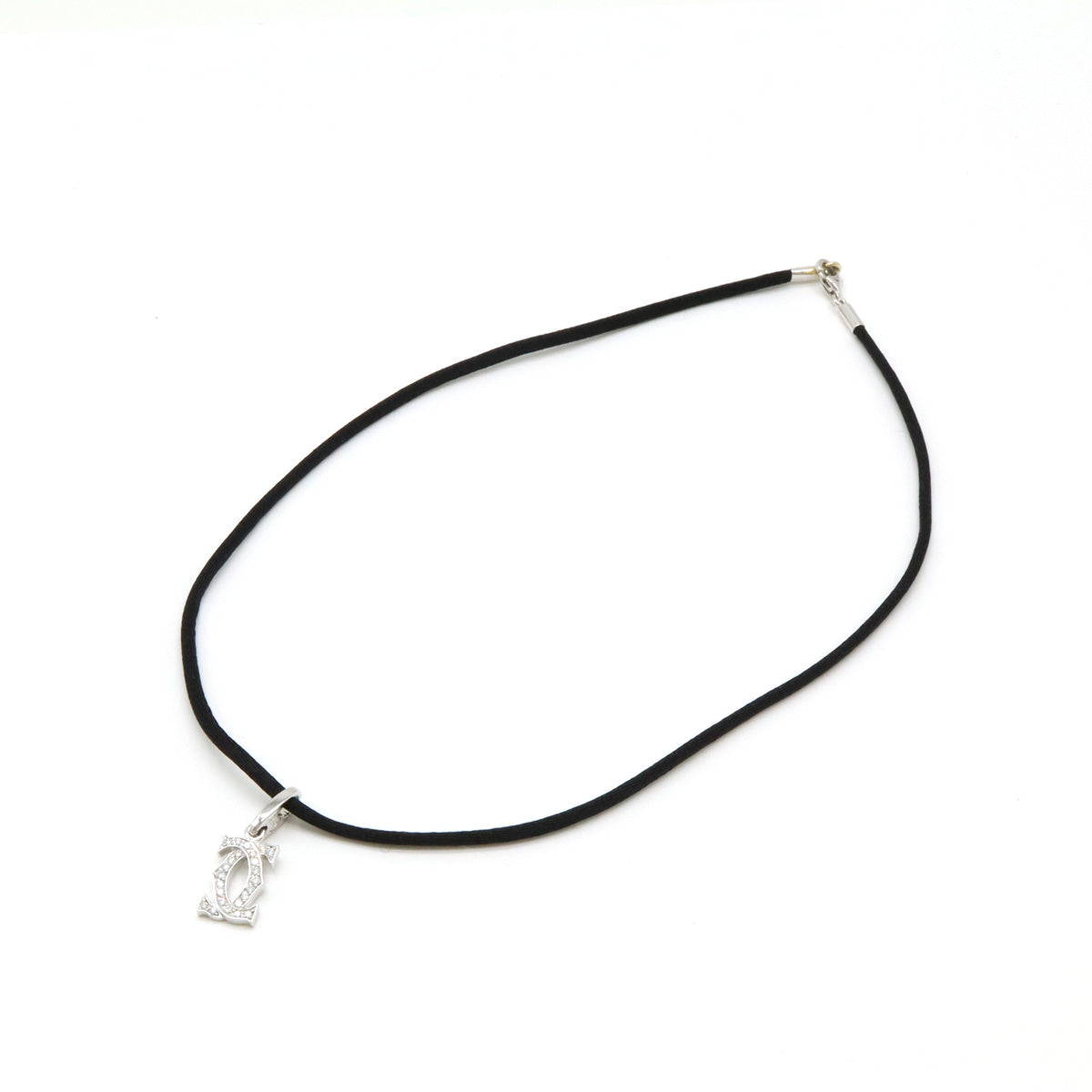 Cartier Diamond Silk Cord 2C Motif Necklace