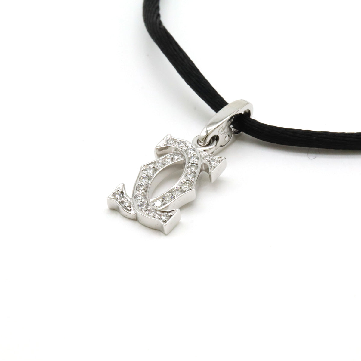 Cartier Diamond Silk Cord 2C Motif Necklace
