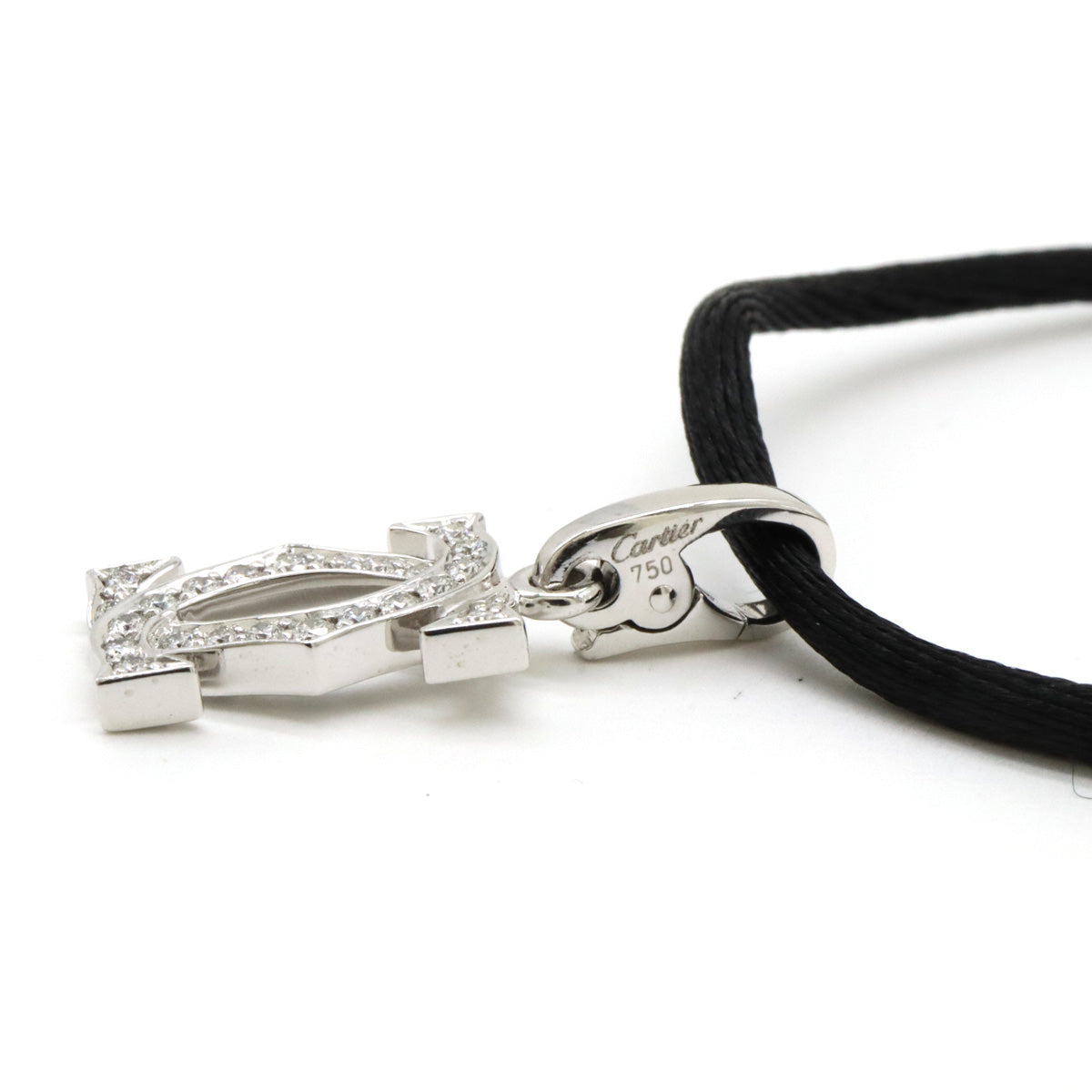 Cartier Diamond Silk Cord 2C Motif Necklace