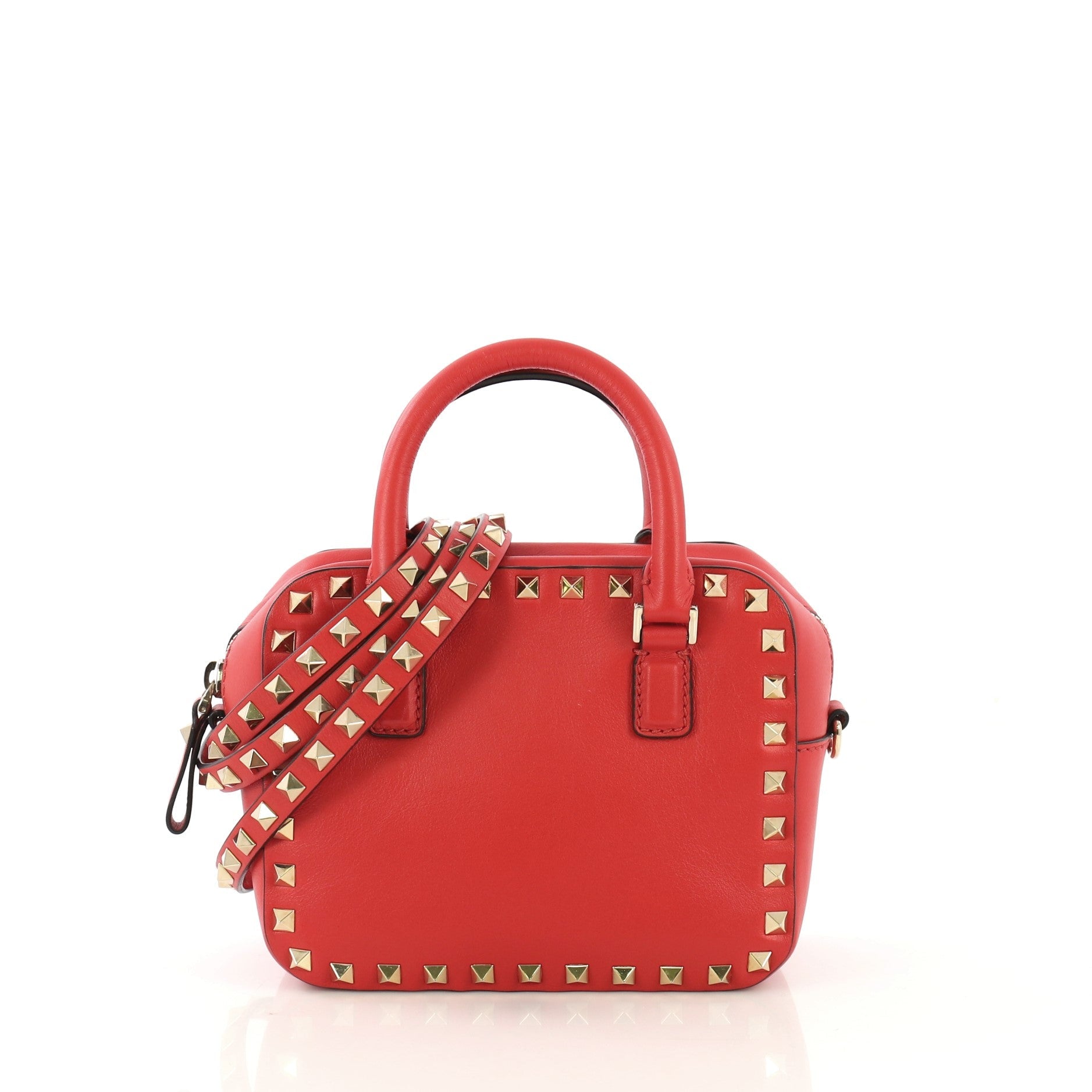 Rockstud Convertible Zip Satchel Leather Mini