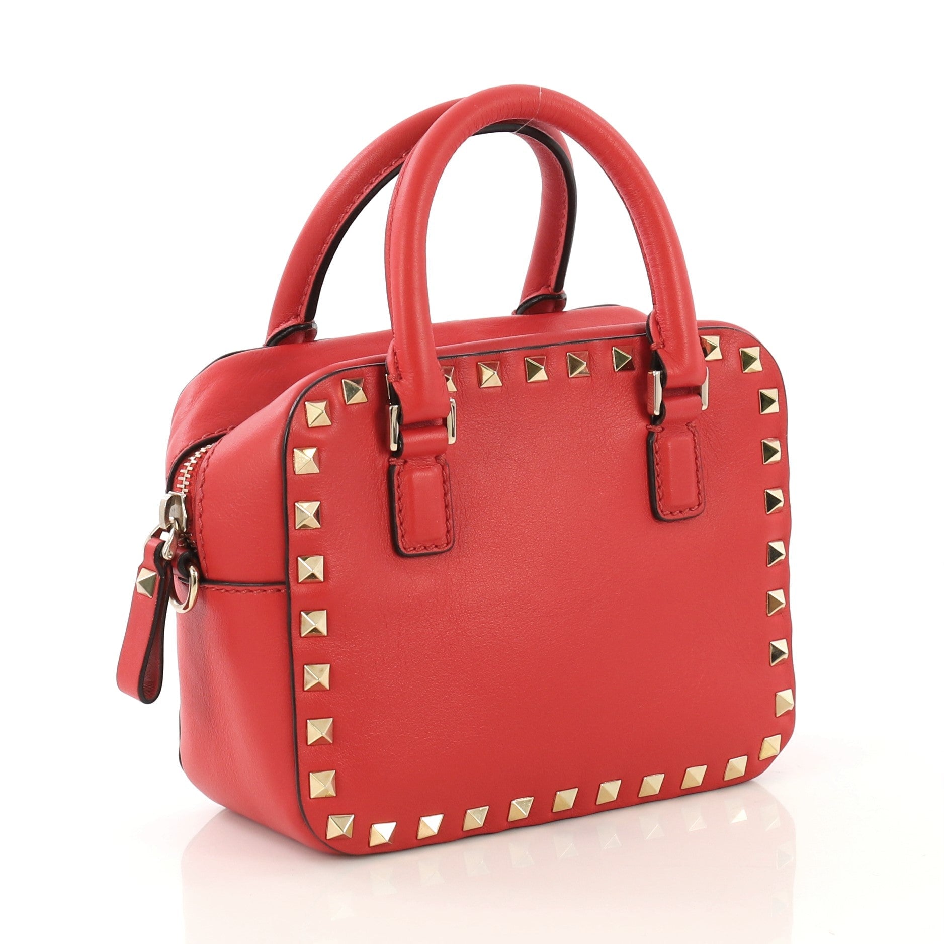 Rockstud Convertible Zip Satchel Leather Mini
