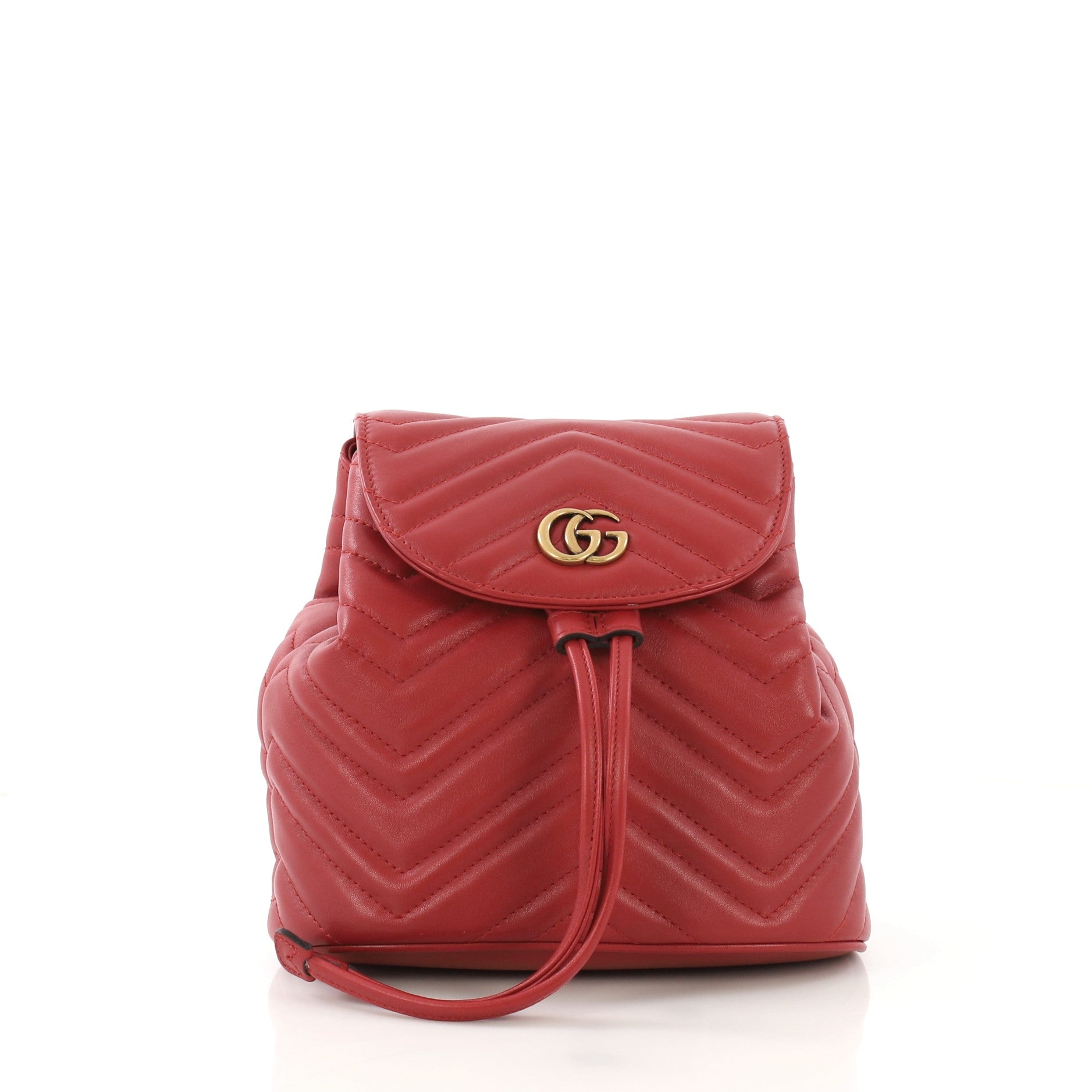 GG Marmont Drawstring Backpack Matelasse Leather Mini