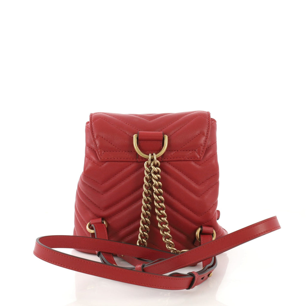 GG Marmont Drawstring Backpack Matelasse Leather Mini
