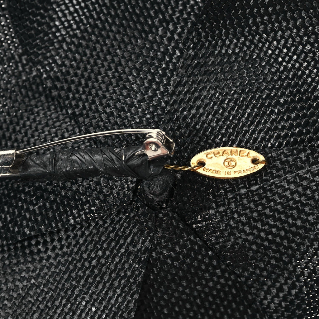 Fabric Camellia Brooch Black