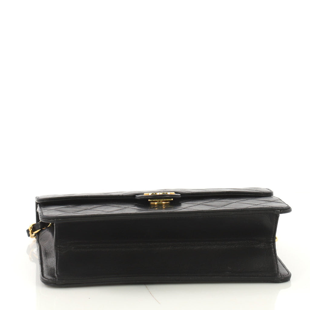 Vintage Clutch with Chain Quilted Leather Small