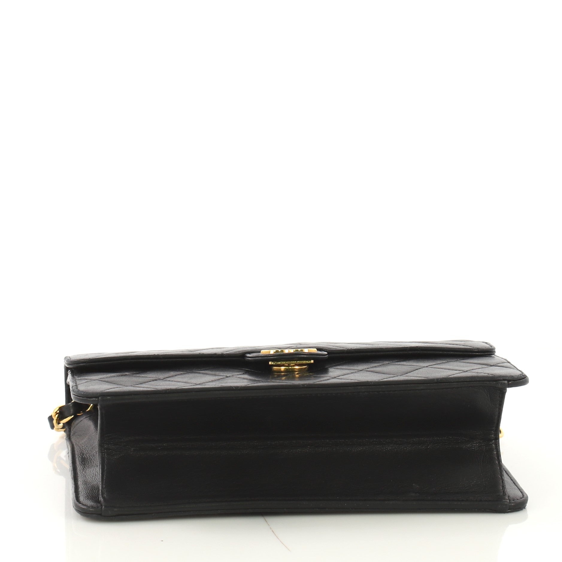 Vintage Clutch with Chain Quilted Leather Small