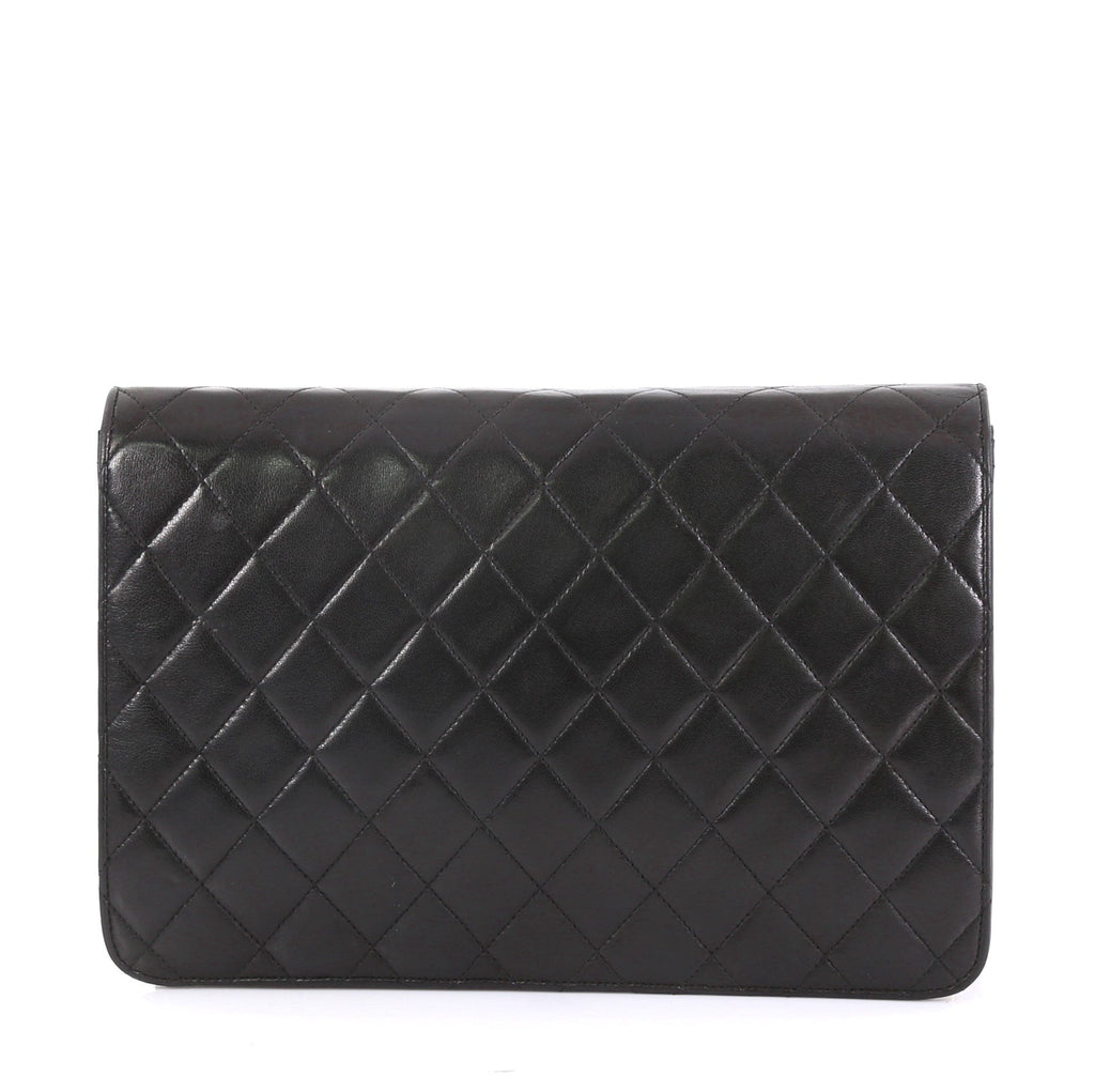 Vintage Clutch with Chain Quilted Leather Medium