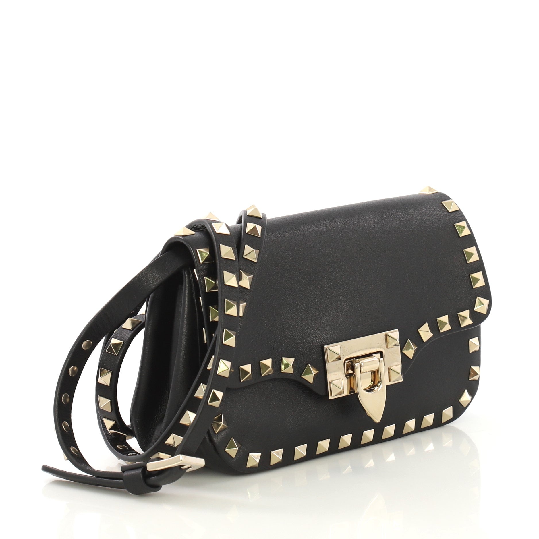 Rockstud Flip Lock Flap Bag Leather Mini