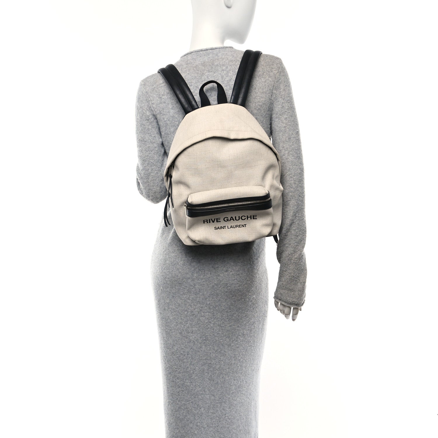 Canvas Rive Gauche City Backpack White Black