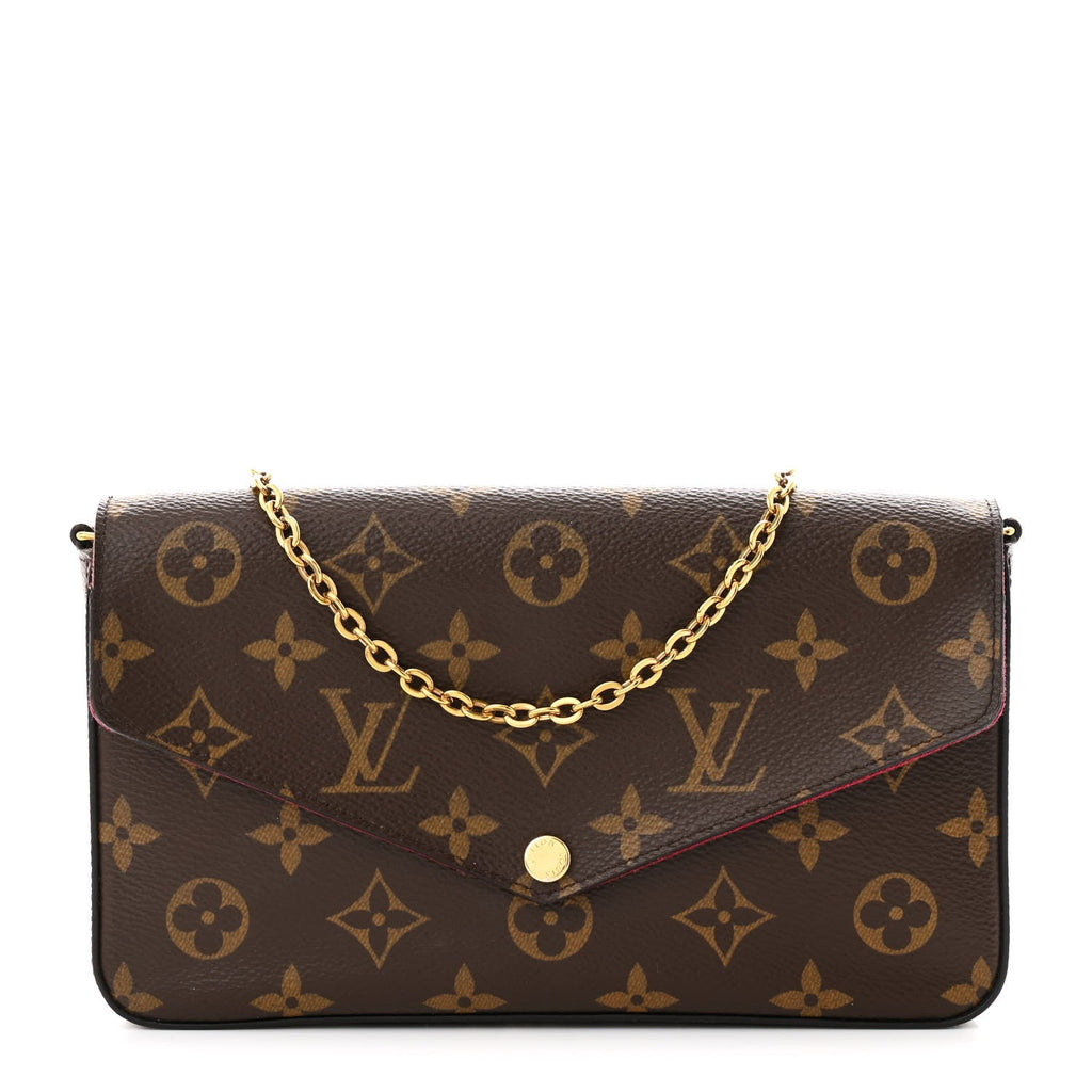 Monogram Pochette Felicie Chain Wallet Fuchsia