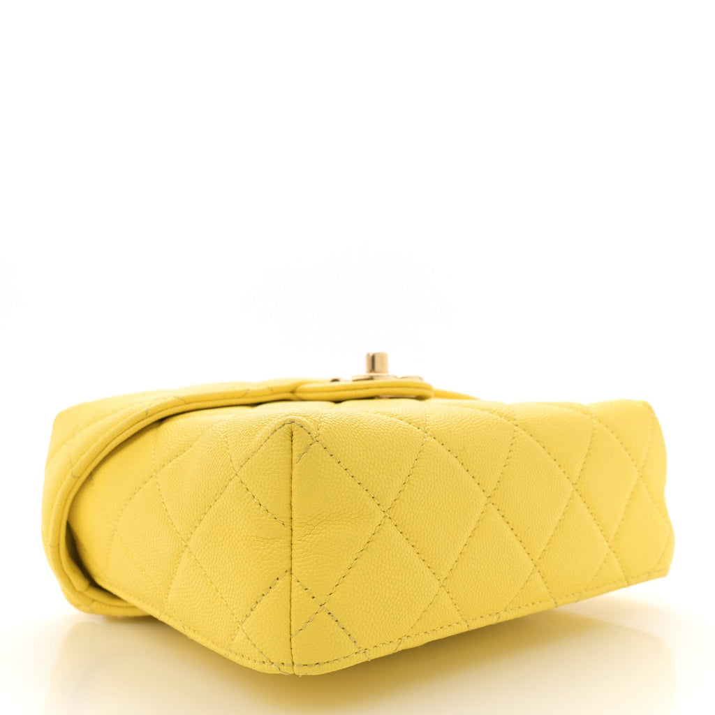 Caviar Quilted Handy Box Vanity Case Yellow