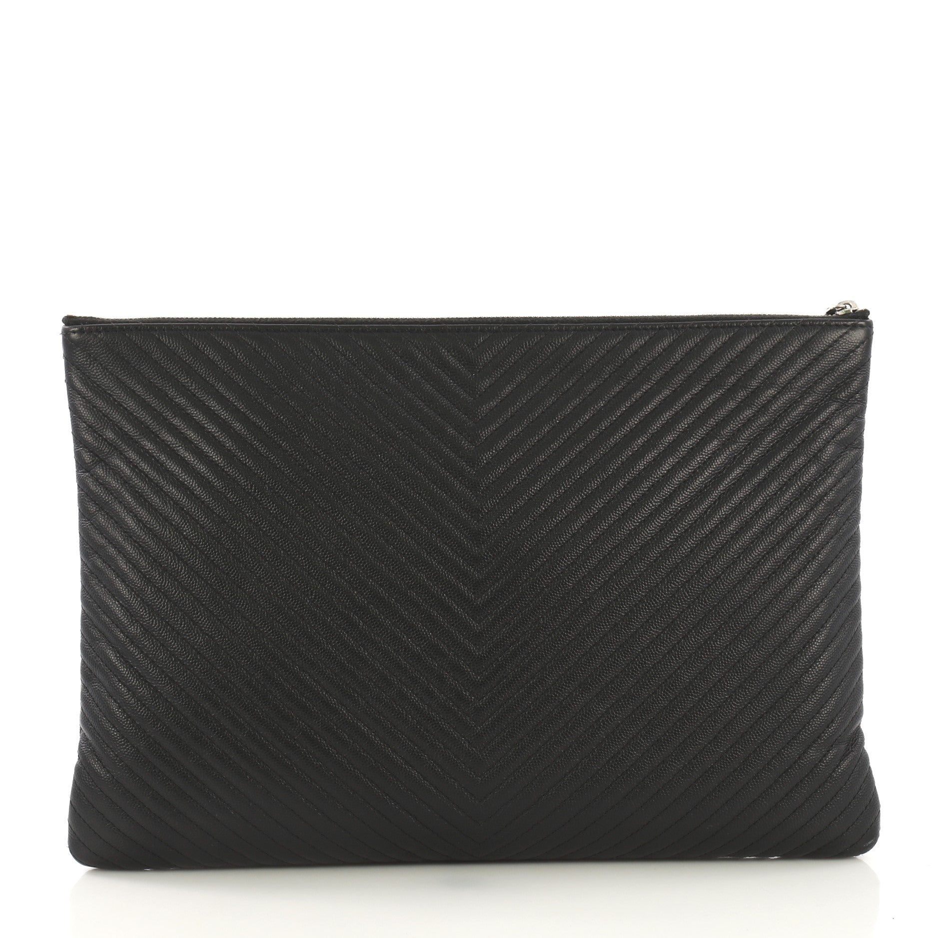 O Case Clutch Chevron Caviar Large