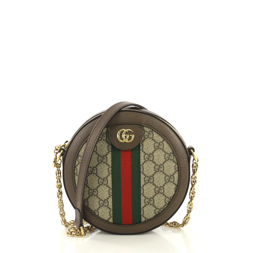 Ophidia Round Shoulder Bag GG Coated Canvas Mini