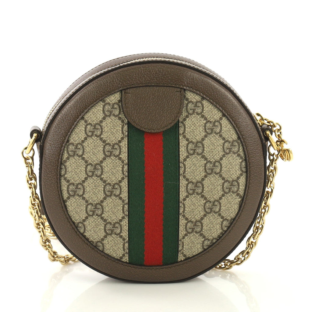 Ophidia Round Shoulder Bag GG Coated Canvas Mini