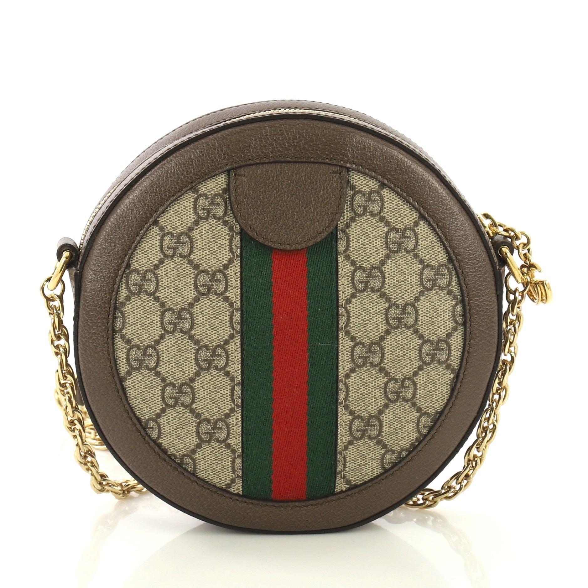 Ophidia Round Shoulder Bag GG Coated Canvas Mini