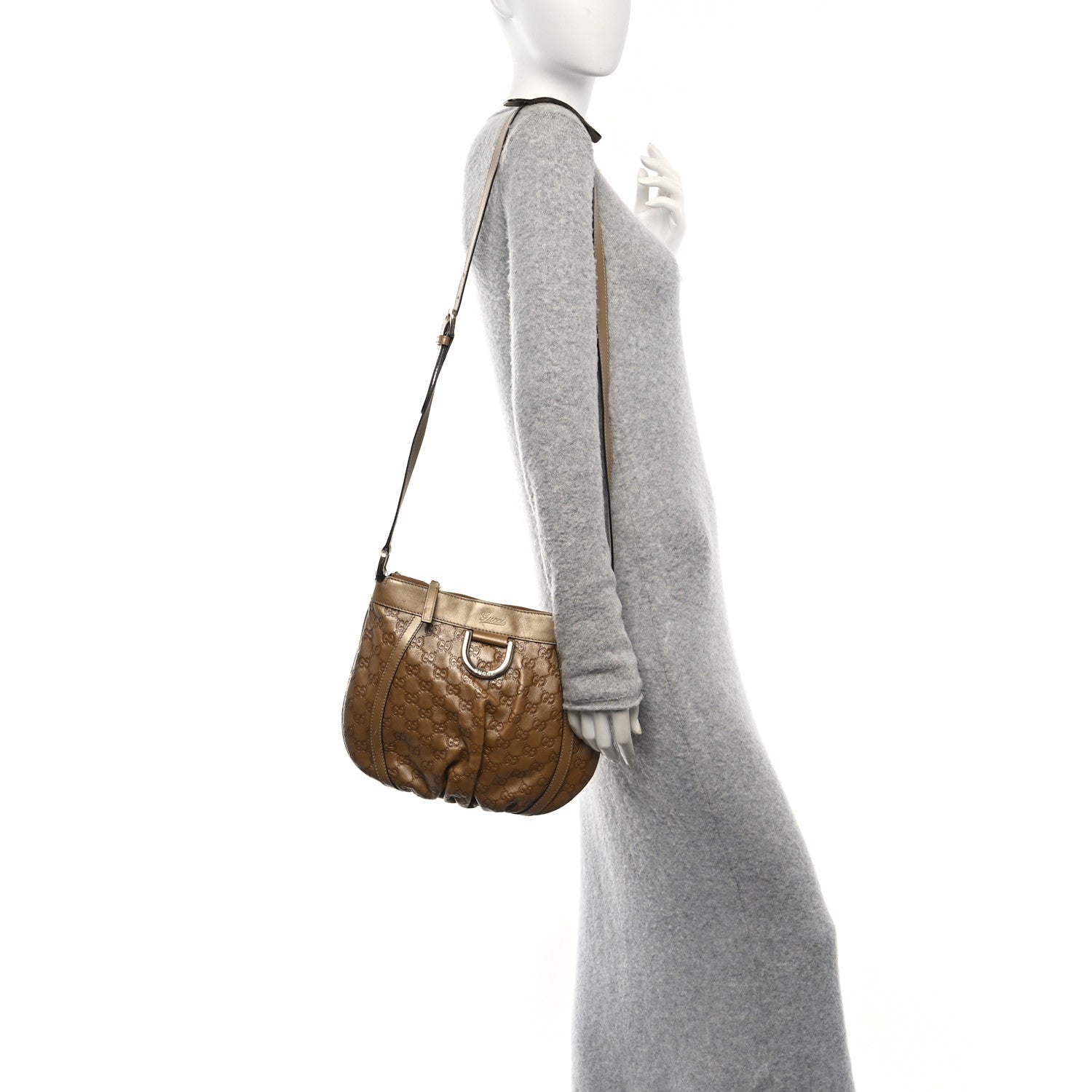 Crystal Monogram Small D Gold Ring Messenger Gold