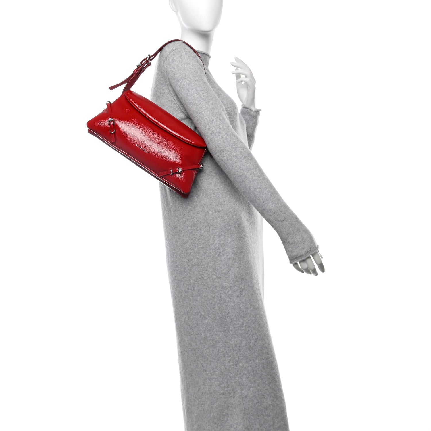 Patent Calfskin Small P'tit Voyou Shoulder Bag Vermillon