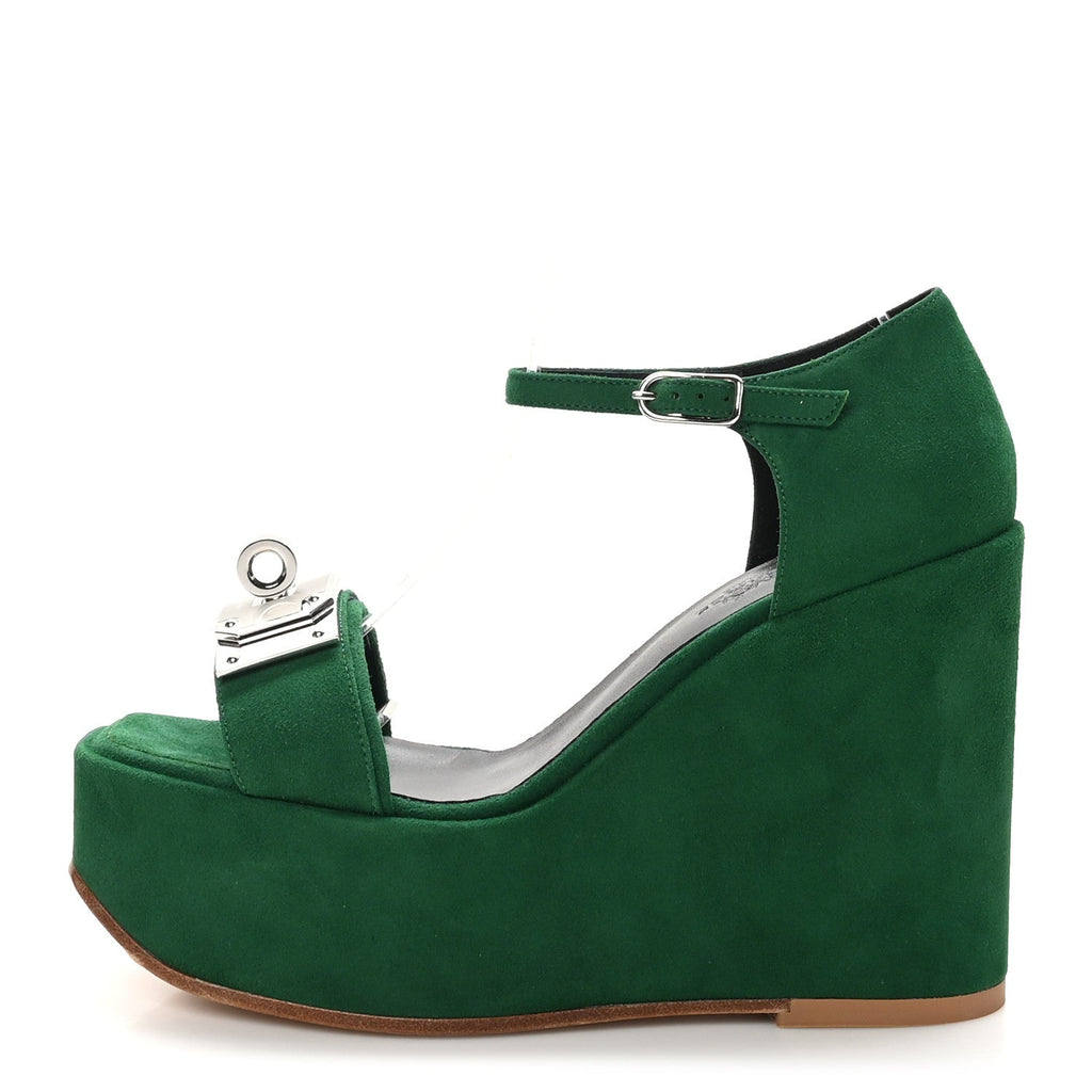 Suede Goatskin Hilda 80 Sandals 37.5 Vert Electrique