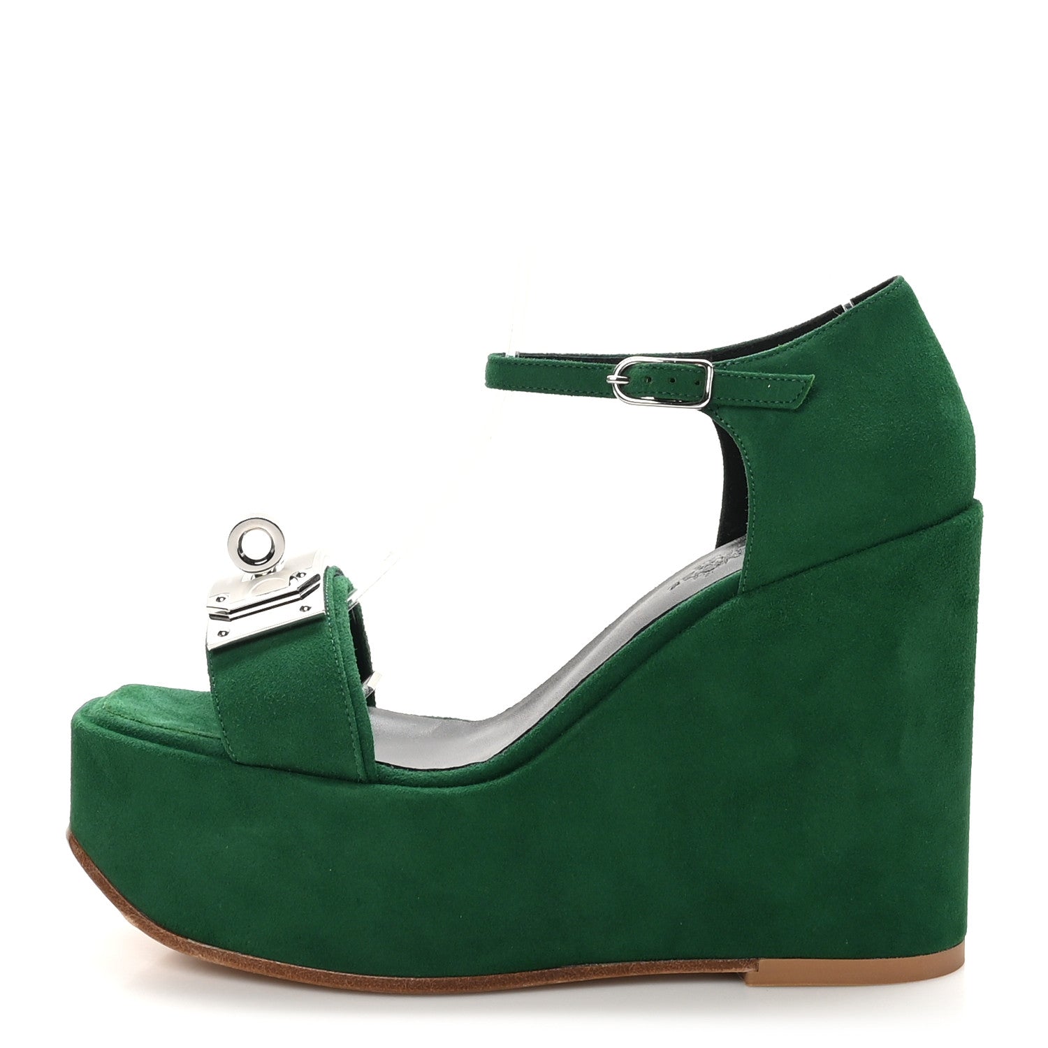 Suede Goatskin Hilda 80 Sandals 37.5 Vert Electrique