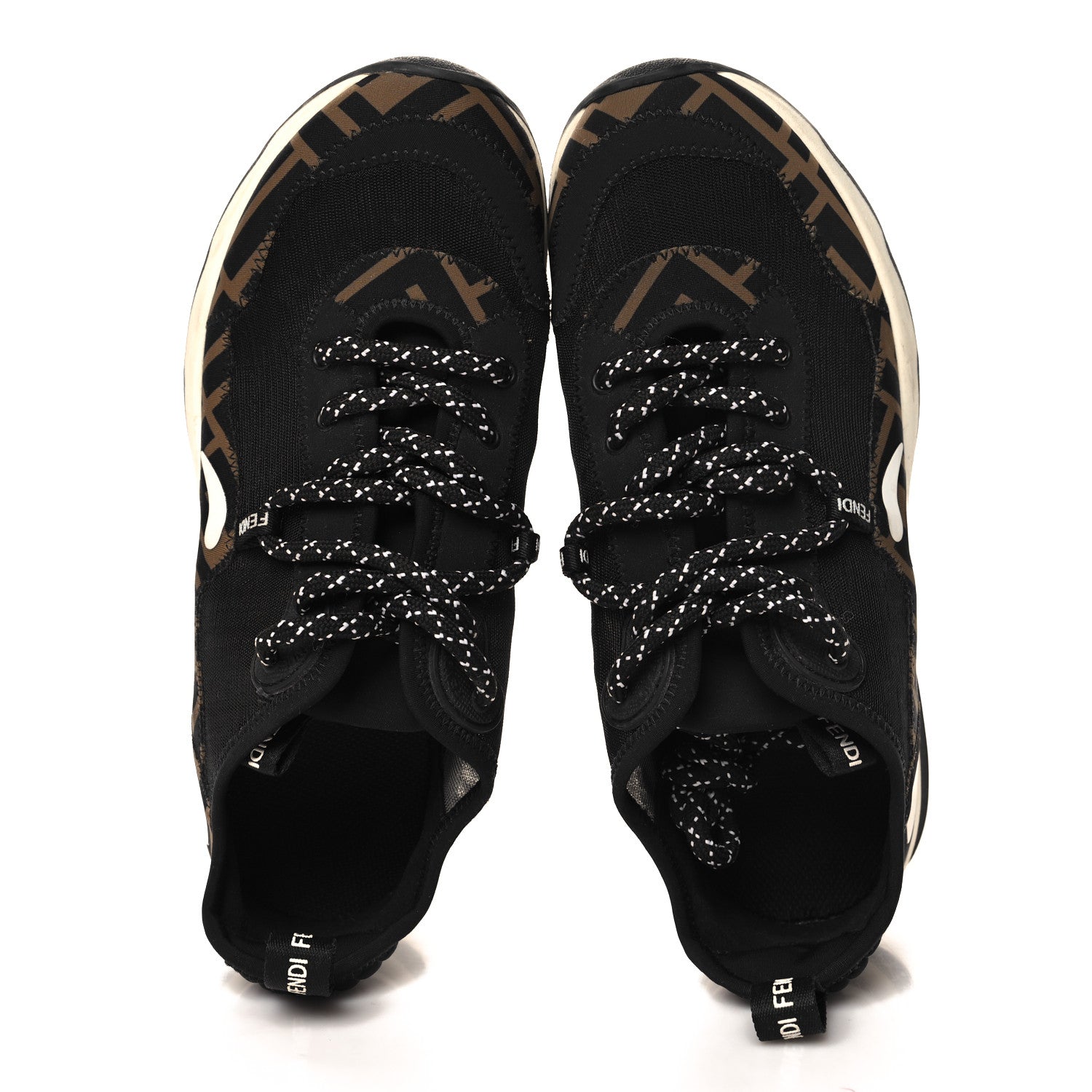 Technical Mesh Lycra FFreedom Patchwork Sneakers 36.5 Black Tobacco