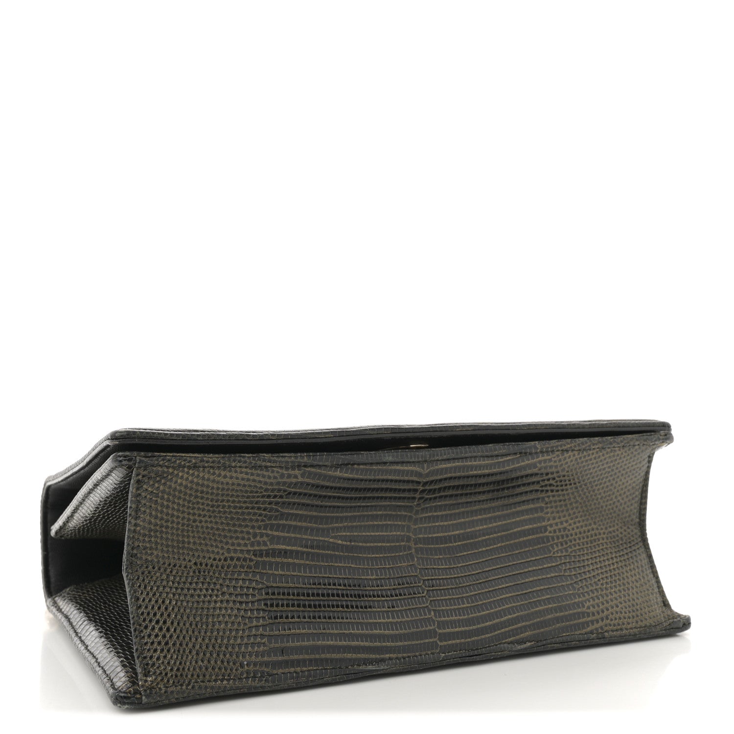 Lizard Medium Diorama Flap Bag Black Gold