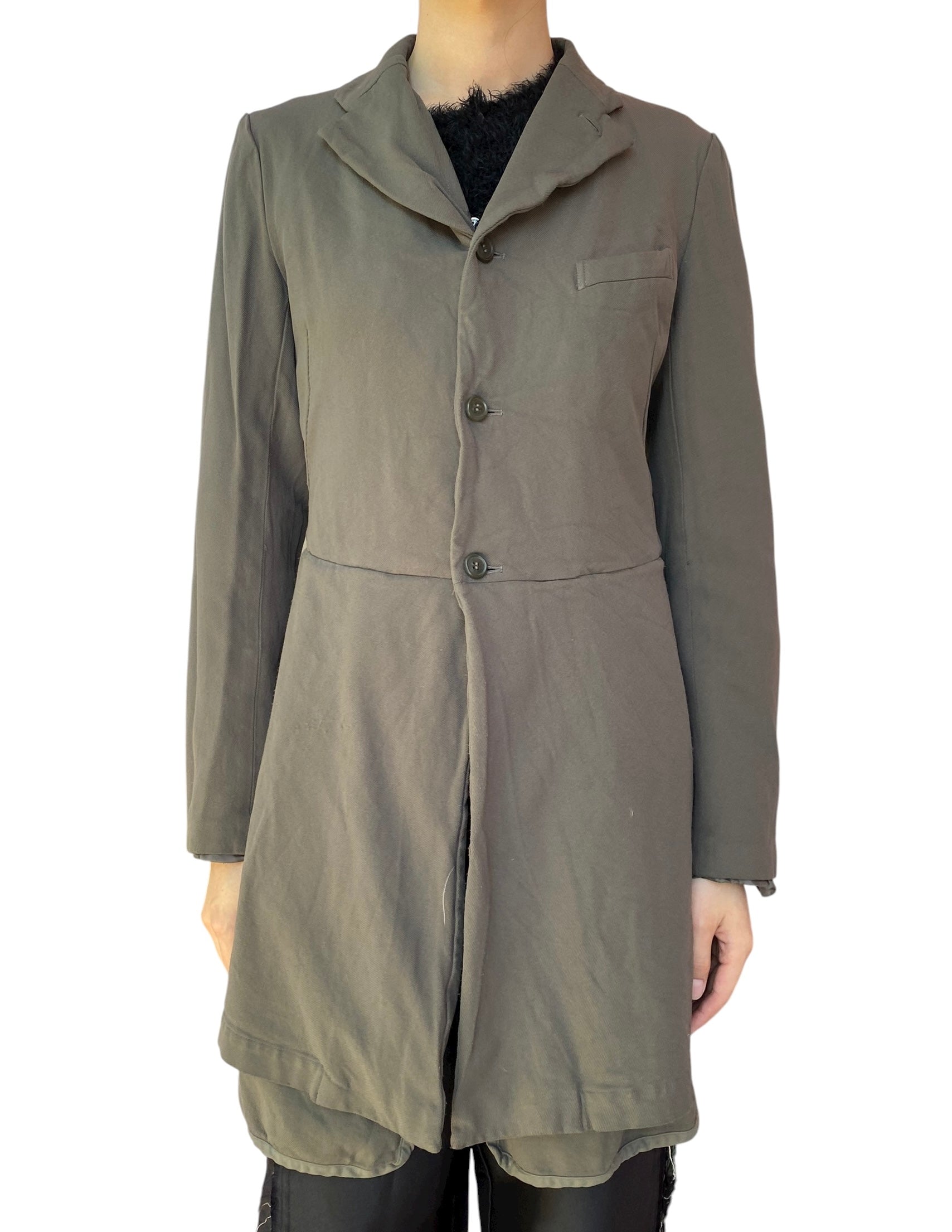 Comme Des Garçons Army Green Layered Coat - L / US 10