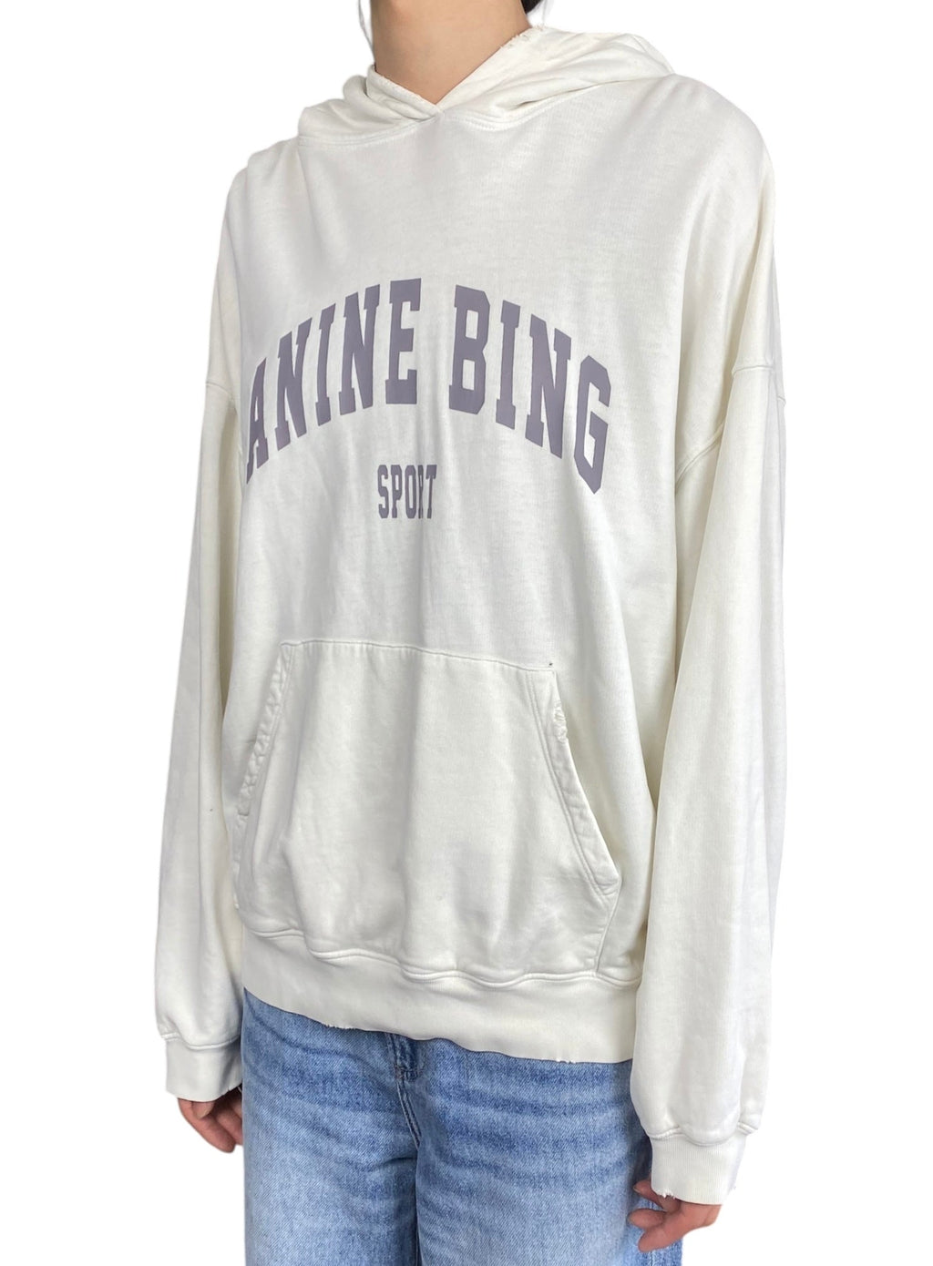 Anine Bing White Logo Hoodie - S