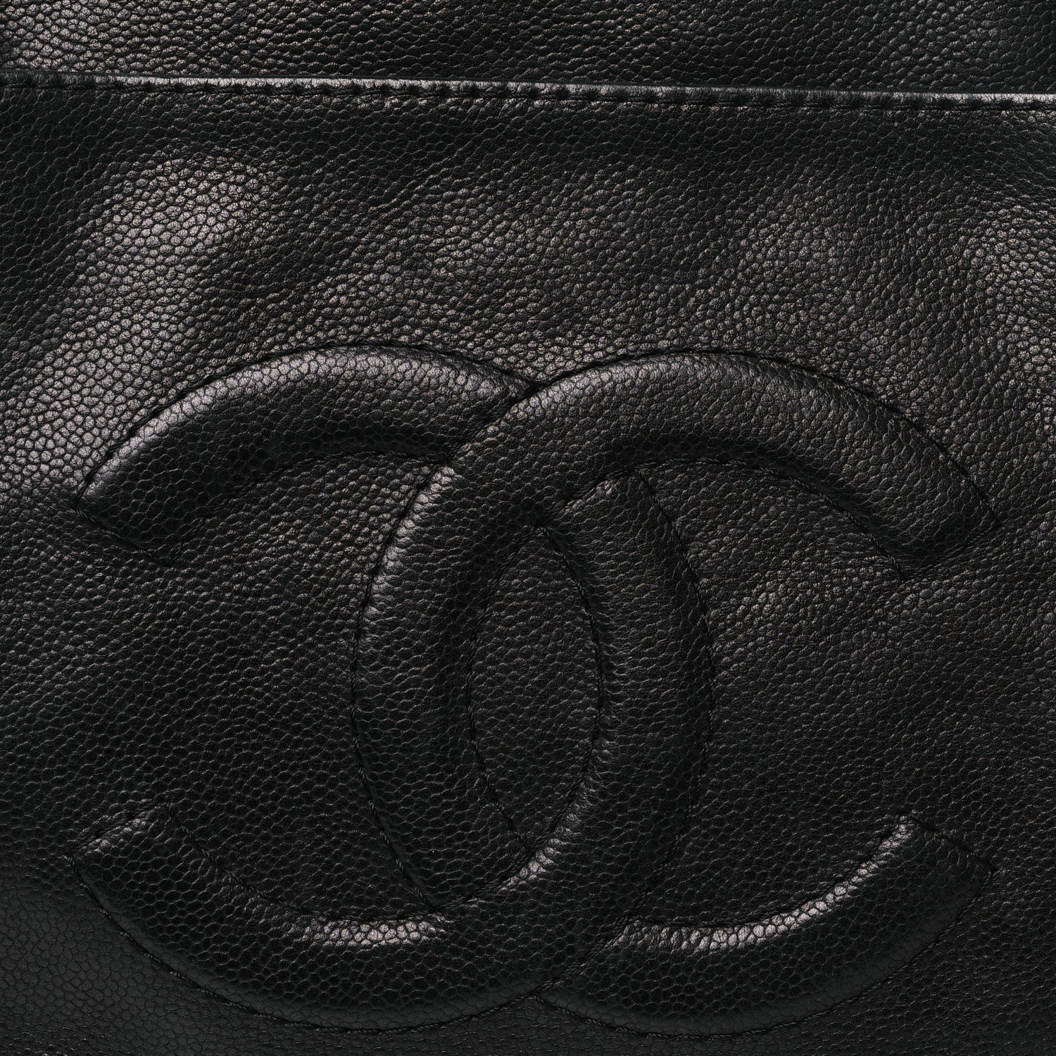 Caviar Large CC Tuck Tote Black