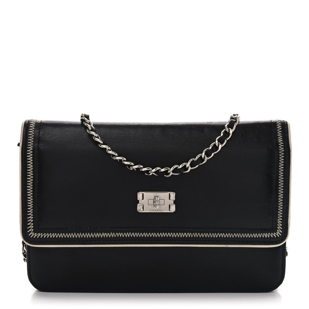 Lambskin Mademoiselle Wallet On Chain WOC Black