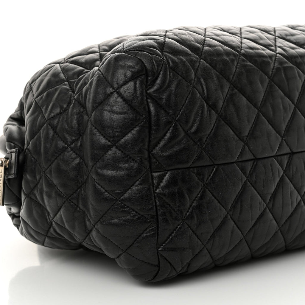 Lambskin Coco Cocoon Bowler Black