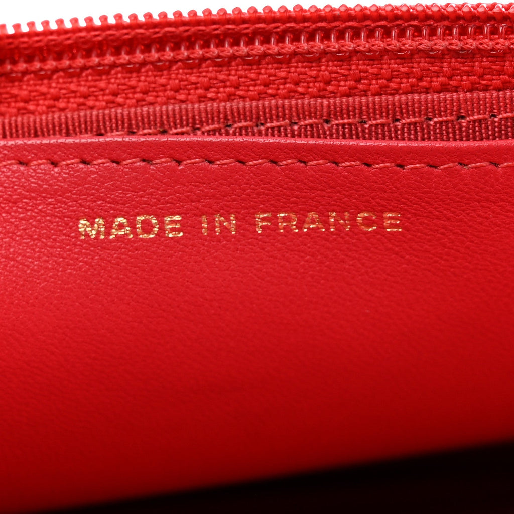 Lambskin Quilted Boy Wallet On Chain WOC Dark Fuchsia