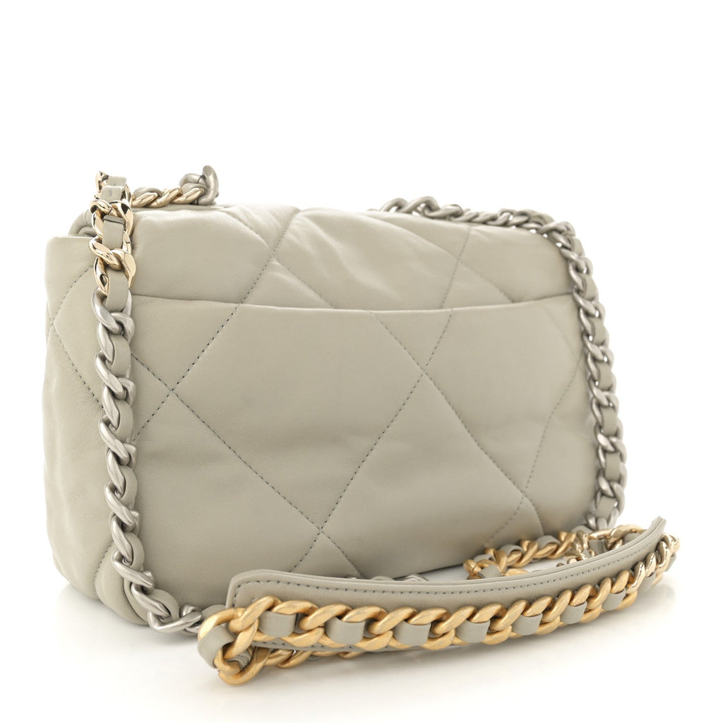 Lambskin Quilted Medium Chanel 19 Flap Grey