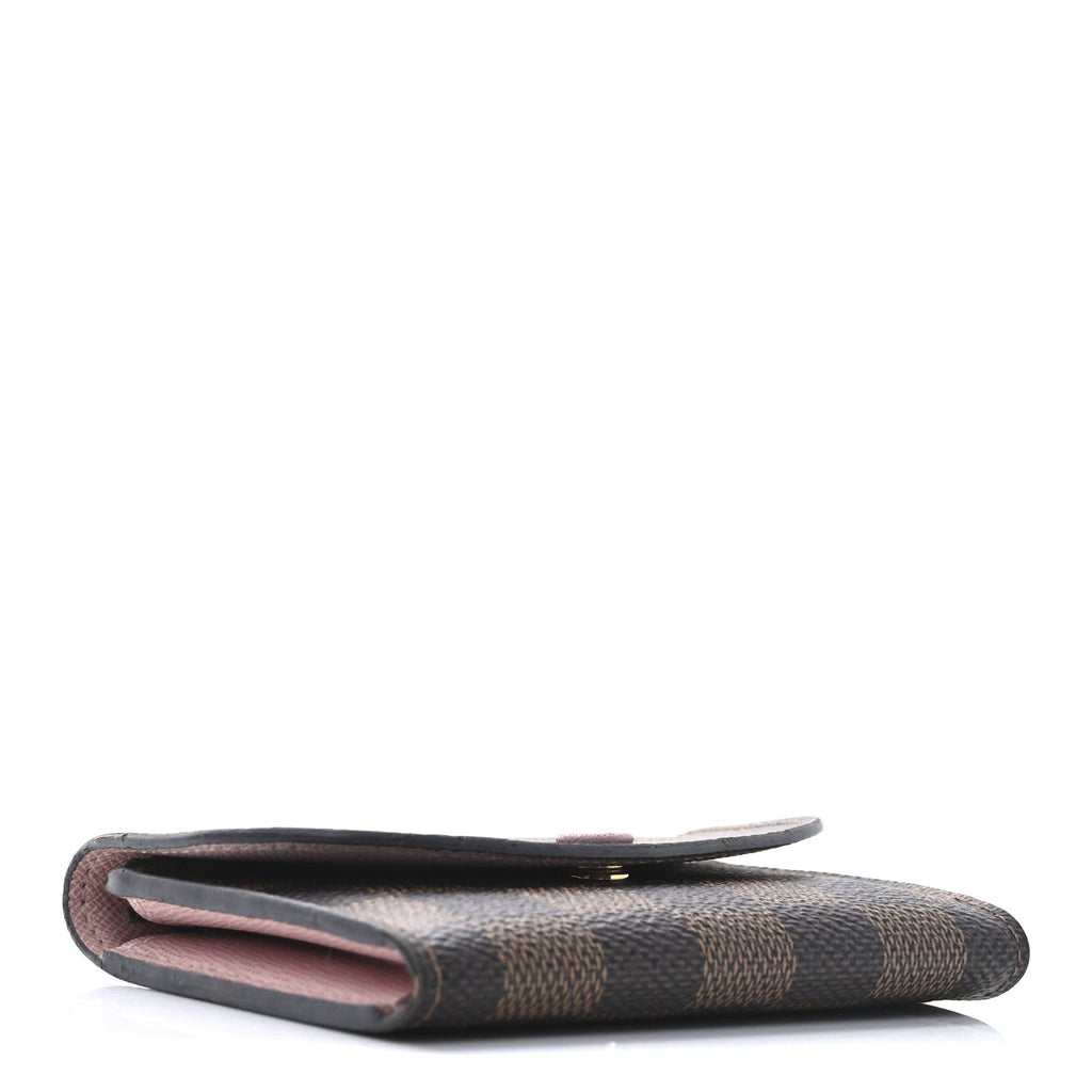 Damier Ebene Rosalie Coin Purse Rose Ballerine