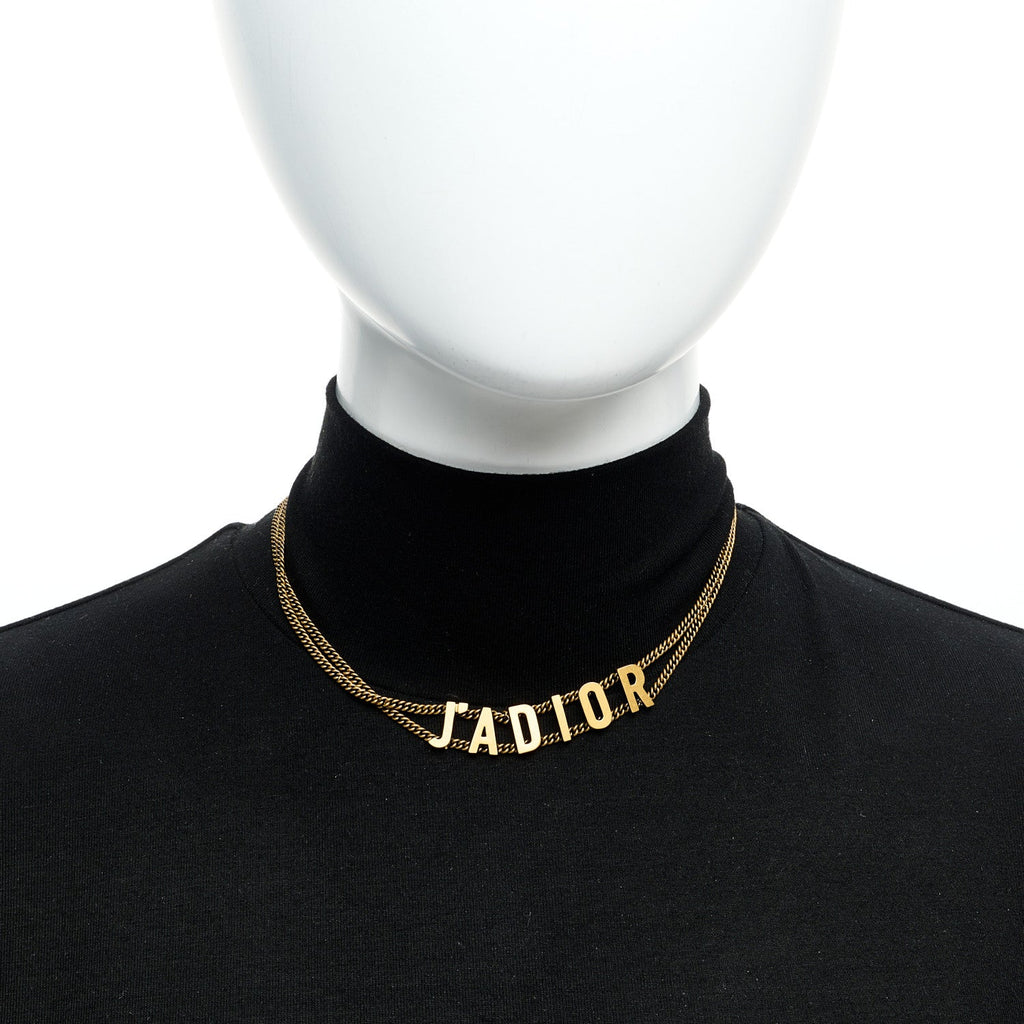 Metal J'Adior Choker Necklace Aged Gold
