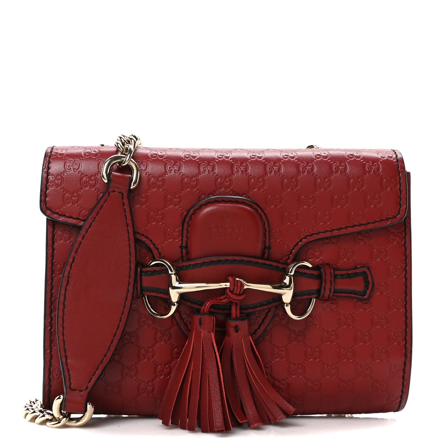 Soft Microguccissima Mini Emily Chain Shoulder Bag Rosso