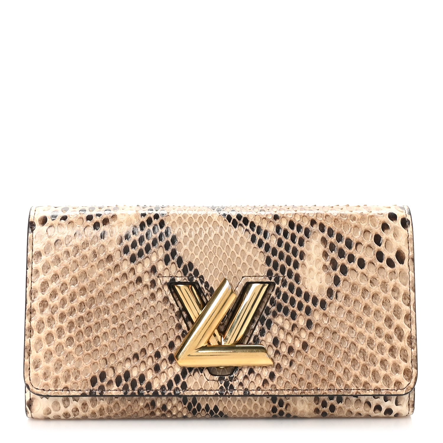 Snakeskin Twist Wallet Brown