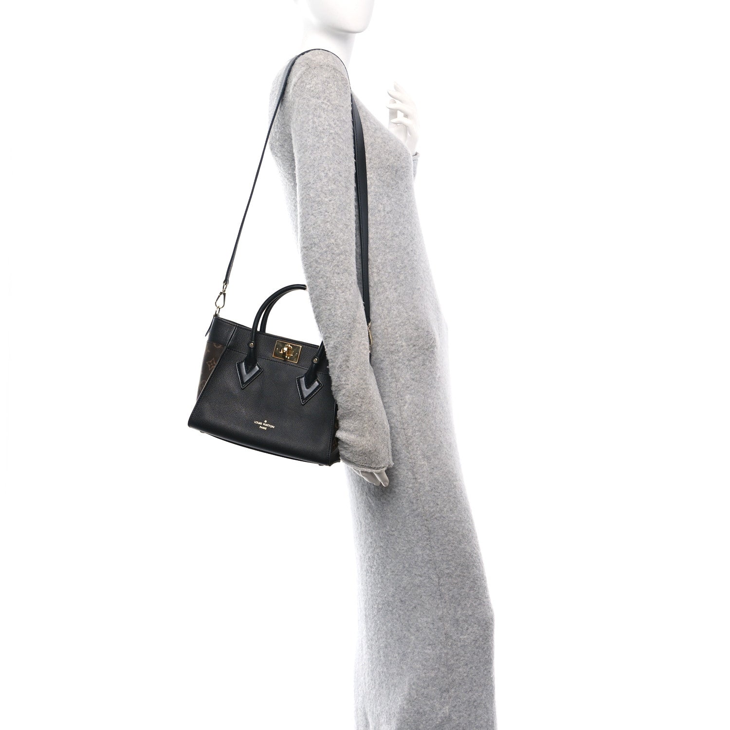 Calfskin Monogram On My Side PM Black