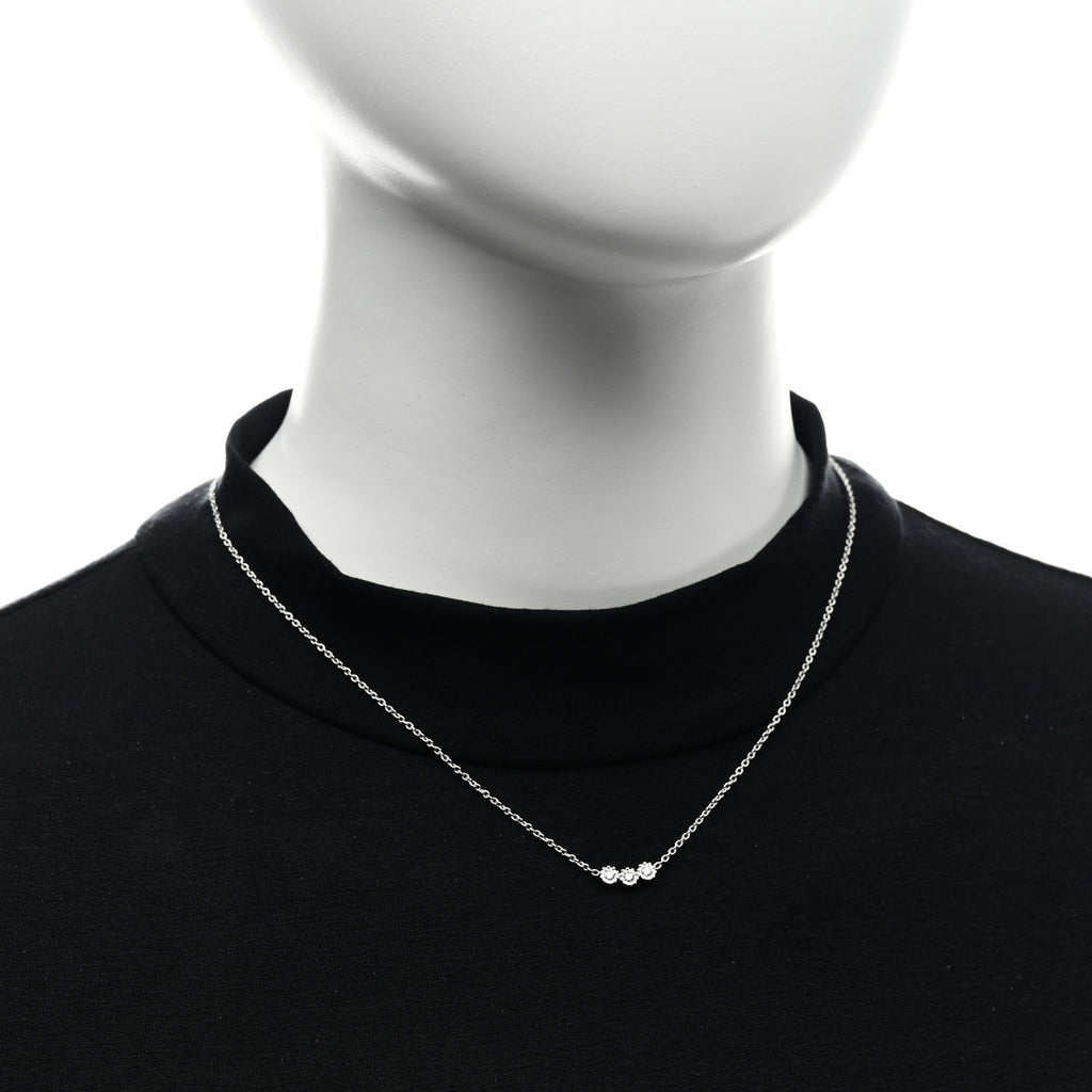 18K White Gold Diamond Mimirose Pendant Necklace