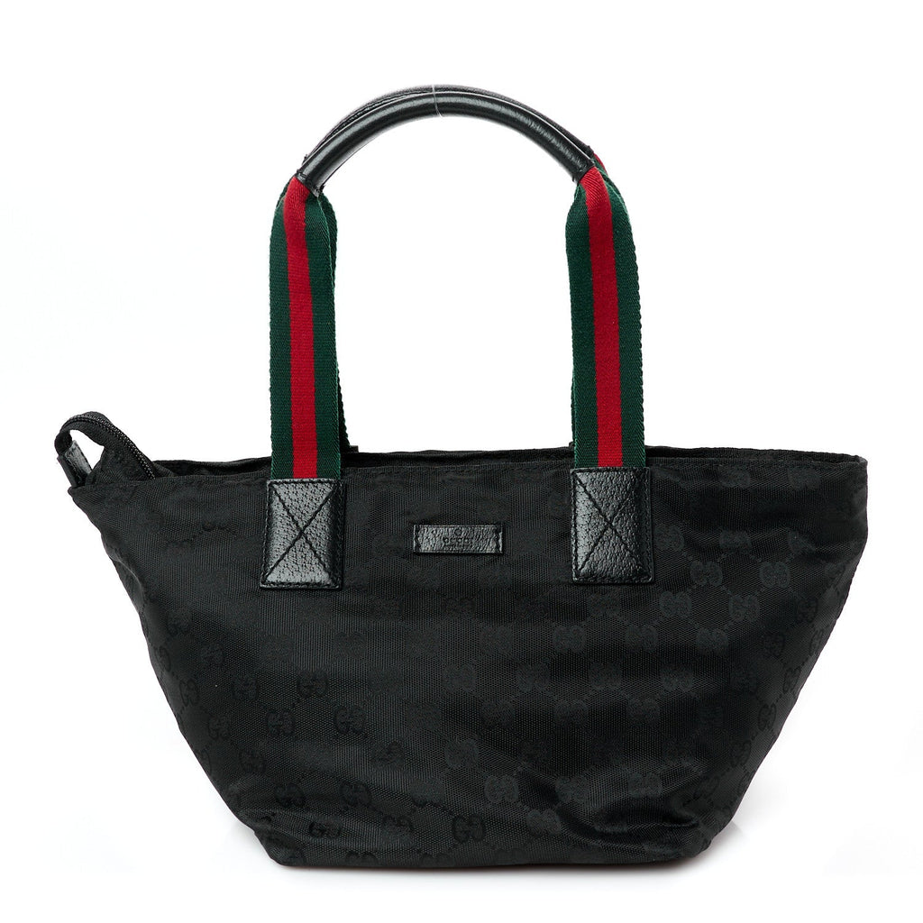 GG Monogram Small Web Handle Bucket Tote Black